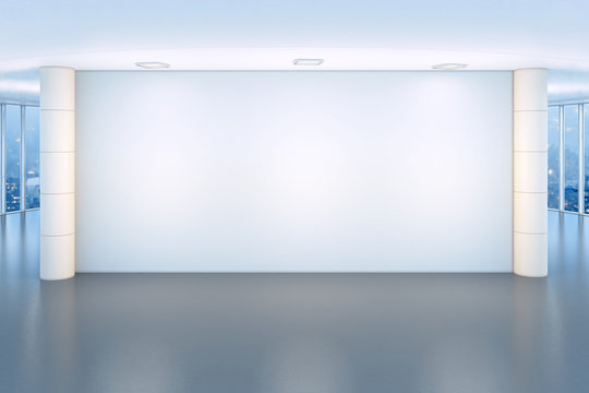 Interior with blank billboard