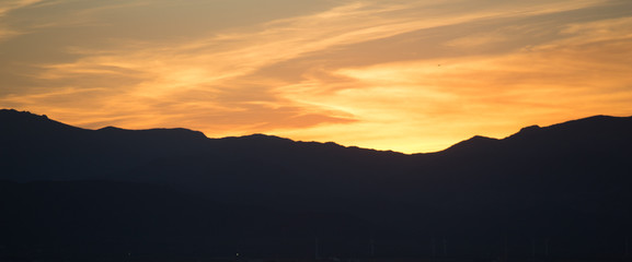 Sunset and Mountain