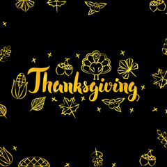 Thanksgiving Gold and Black Design