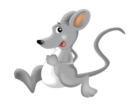 Cartoon happy and funny mouse - isolated background - illustration for children