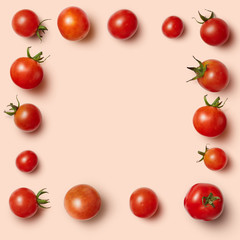 The rectangular frame of cherry tomatoes isolated