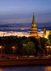Obraz premium Kremlin on the sunset background
