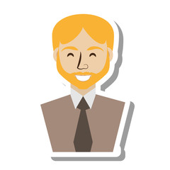 businessman avatar elegant islated icon vector illustration design
