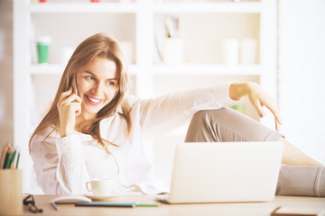 Gorgeous girl talking on phone