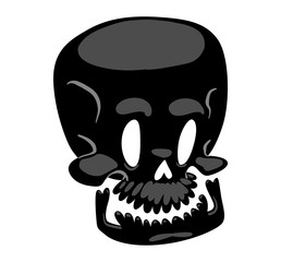 Skull face illustration isolated on white background.
