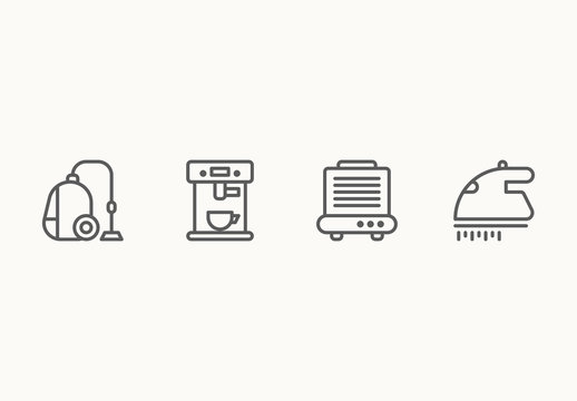 45 Minimalist Appliance Icons