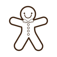 ginger cookie christmas character isolated icon vector illustration design