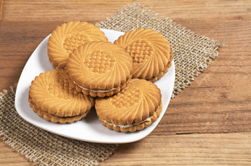Cookie with milk filling