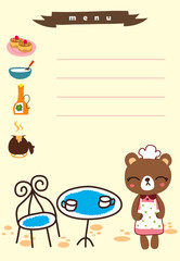 cute menu cafe cartoon
