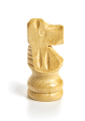 Wooden knight white chess piece