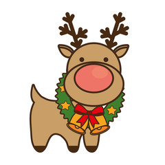 christmas reindeer character isolated icon vector illustration design