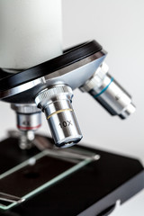 laboratory work with microscope macro