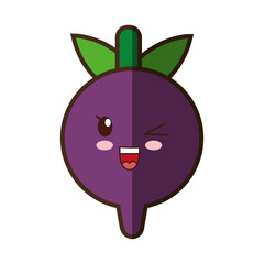 beet fresh vegetable kawaii style isolated icon vector illustration design