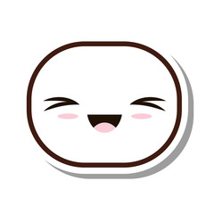 kawaii face emogy isolated icon vector illustration design