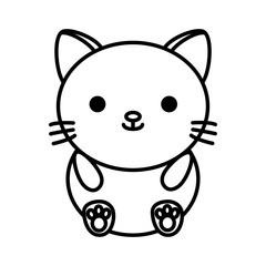 cute cat kawaii style vector illustration design