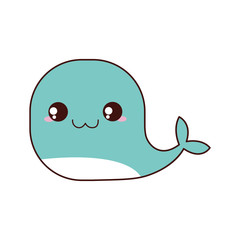 cute whale kawaii style vector illustration design