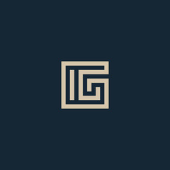 Unusual geometric letter G. Architecture vector logo. Isolated monogram.