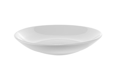 Empty white plate isolated on  white background