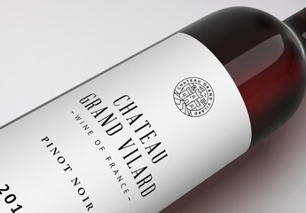 Red Wine Bottle Mockup 1