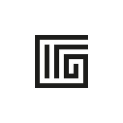 Unusual geometric letter G. Architecture vector logo. Isolated monogram.