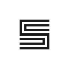 Unusual geometric letter S. Architecture vector logo. Isolated monogram.