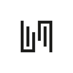 Unusual geometric letter N. Architecture vector logo. Isolated monogram.