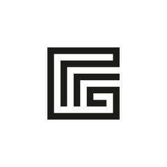Unusual geometric letter G. Architecture vector logo. Isolated monogram.