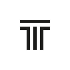 Unusual geometric letter T. Architecture vector logo. Isolated monogram.