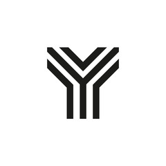 Unusual geometric letter Y. Architecture vector logo. Isolated monogram. - obrazy, fototapety, plakaty