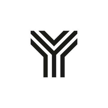 Unusual geometric letter Y. Architecture vector logo. Isolated monogram.