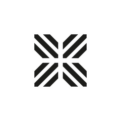 Unusual geometric letter X. Architecture vector logo. Isolated monogram.