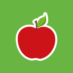 red apple fruit icon vector illustration graphic