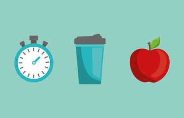 Fitness healthy food icon vector illustration graphic