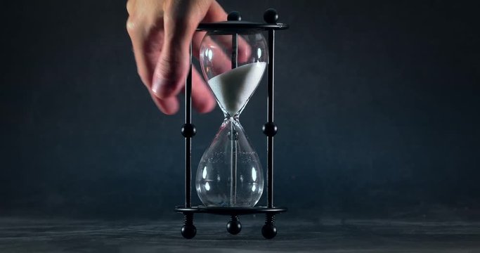 Hourglass with white sand