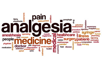 Analgesia word cloud