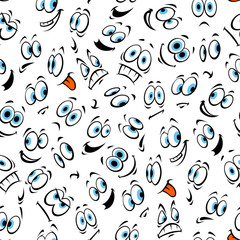Fototapeta premium Cartoon human face emoticons pattern