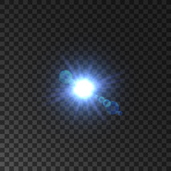 Lens flare effect of shining star light