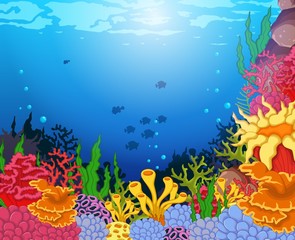 Fototapeta na wymiar beauty corals with underwater view background
