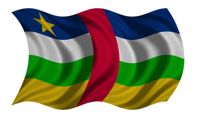 Central African Republic flag wavy, fabric texture