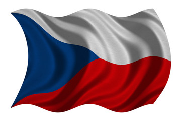 Fototapeta na wymiar Flag of Czech Republic waving, fabric texture