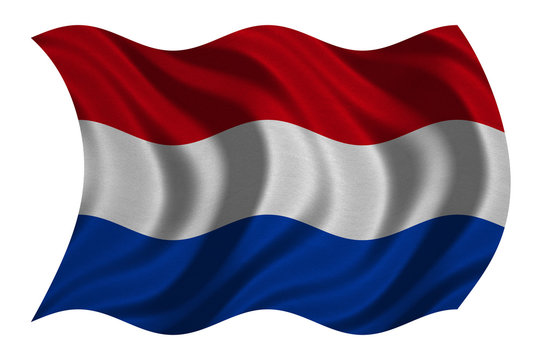 Flag of the Netherlands waving, fabric texture
