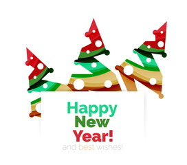 Fototapeta premium Christmas and New Year geometric banner with text