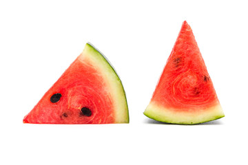 slices of watermelon isolated on a white background