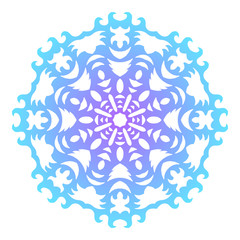 Snowflake. Christmas pattern. Circular ornament. Decorative lace. Vector