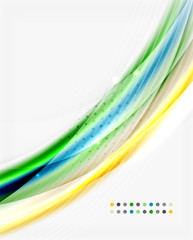 Translucent vector wave line, business or technology template