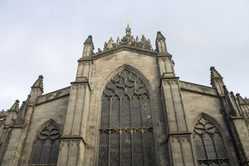 Looking Up at a Cathedral in Edinburgh, Scotland
