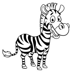 Fototapeta na wymiar Zebra cartoon style