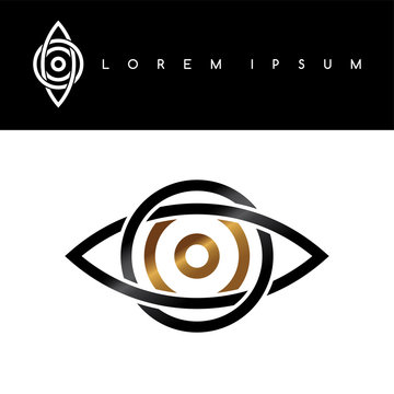 celtic eye symbol gold black monochromatic abstract concept logo logotype
