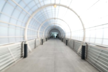 Blur long corridor and ceiling.