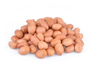 Processed peanuts isolated on white background